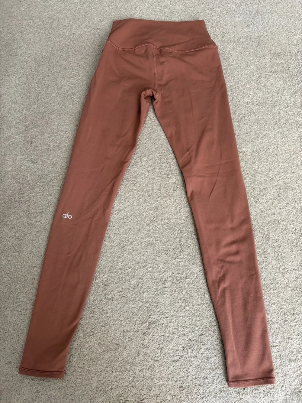 Alo Yoga High-Waisted Performance Leggings, Women’s Small Rust, Ankle Length